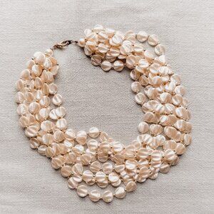 Sea Nymph Multi-Strand Baroque Pearl Beads Statement Necklace